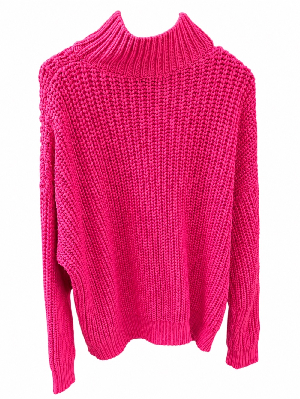 White Fox Boutique Hot Pink Chunky Turtleneck Sweater